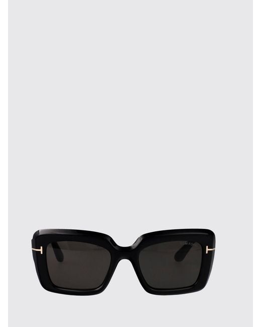 Tom Ford White Rectangular Cat-Eye Acetate Sunglasses