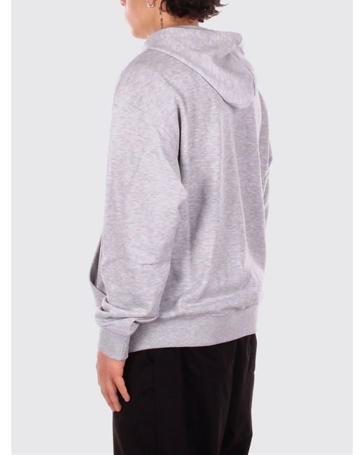 New Balance Gray Cotton Zip-Up Hoodie for men