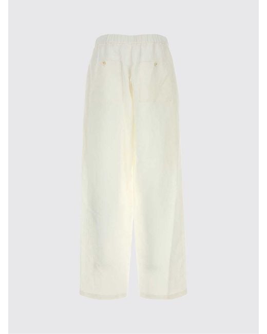 Jil Sander White Linen Blend Trousers for men