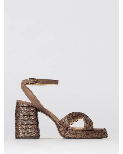 Castaner Natural Valeriette Woven Raffia And Leather Sandal