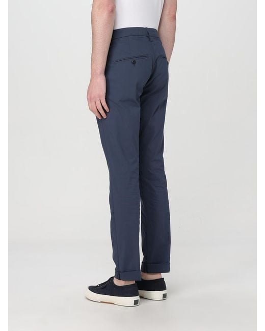 Dondup Blue Stretch Cotton Trousers for men