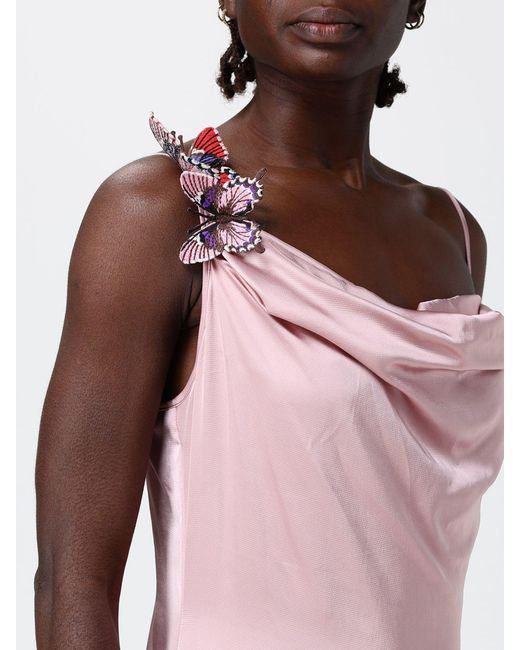 Blumarine Pink Stretch Viscose Dress