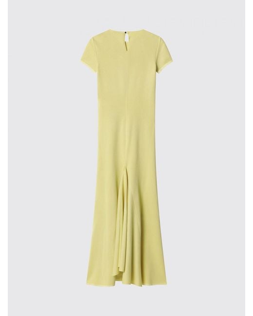 Jacquemus Yellow Crêpe Short-Sleeved Midi Sheath Dress