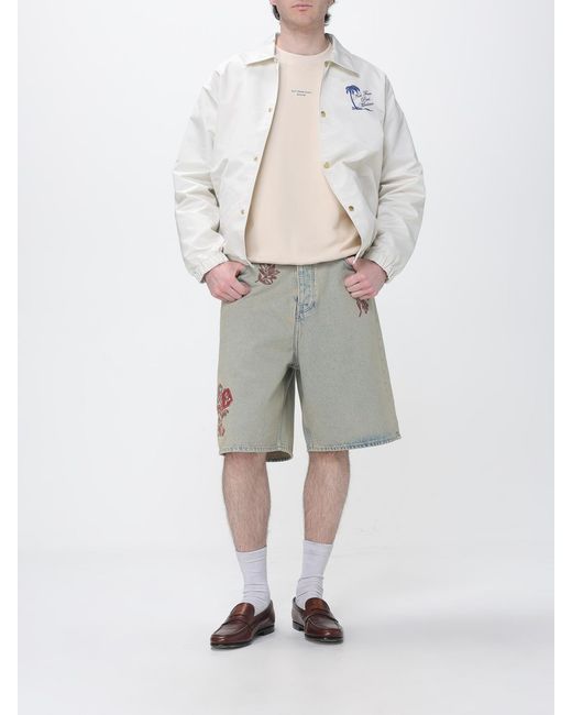 Drole de Monsieur White Cotton Crew Neck Sweatshirt With Slogan for men