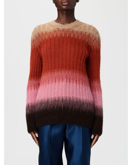 Maglia Mohair A Righe di Fendi in Red