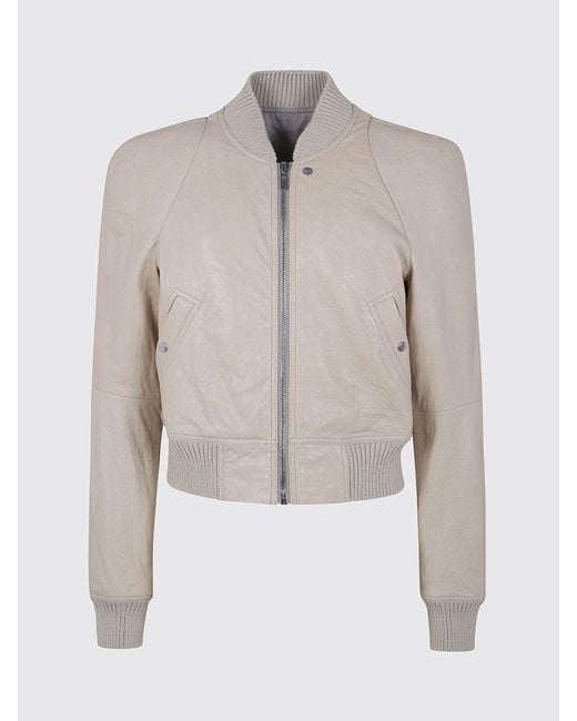 Rick Owens Gray Leather Jacket for men