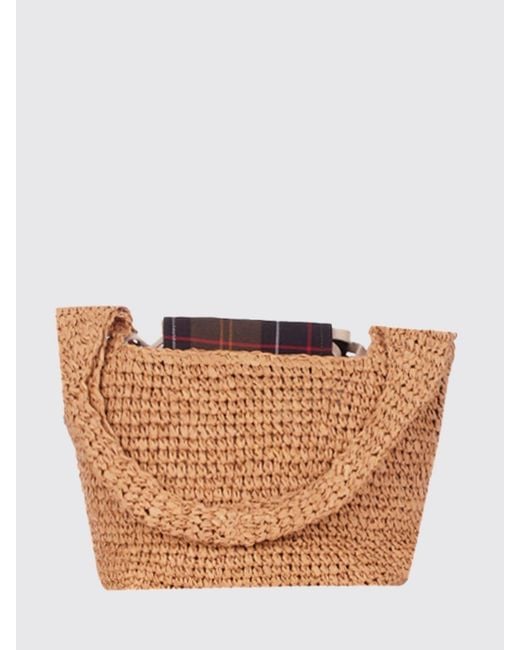 Barbour Brown Lily Crochet Raffia Bag