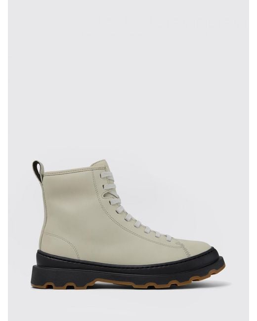 Camper White Brutus+ Leather Ankle Boot
