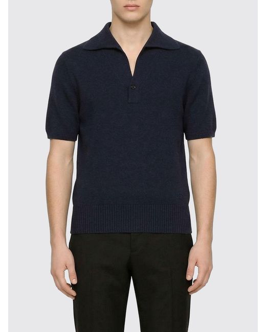 Dolce & Gabbana Blue Dolce &Amp Gabbana Cotton Knit Polo Shirt for men