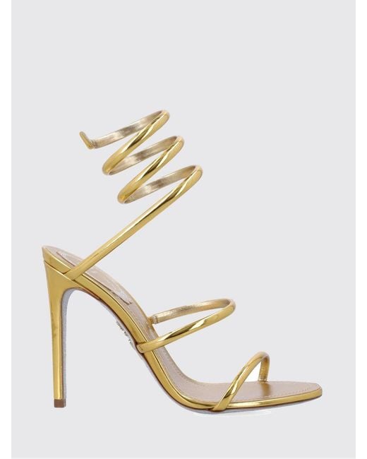 Rene Caovilla Metallic Cleo Laminated Leather Sandals