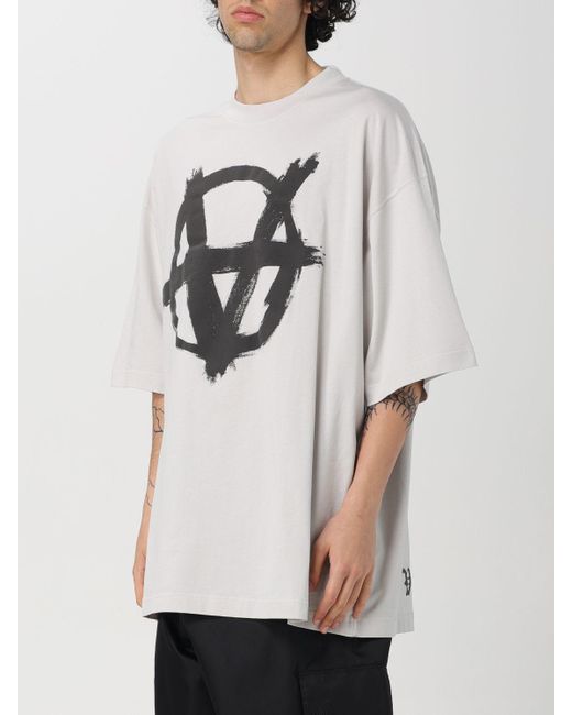 T-shirt in cotone con logo di Vetements in Gray da Uomo