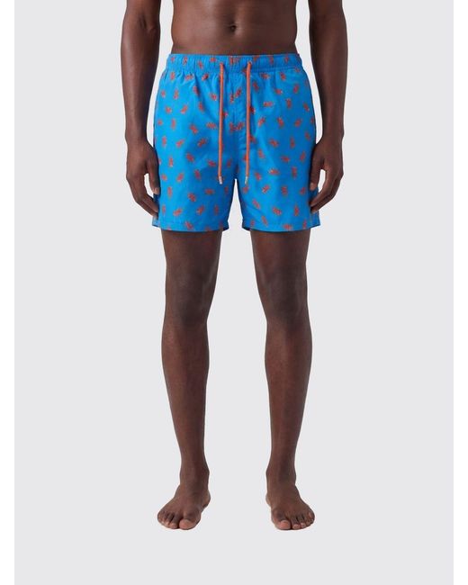 Gallo Blue Recycled Polyester Boxer Swim Shorts for men