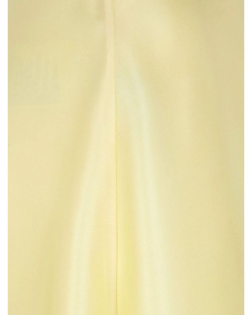 Alberta Ferretti Natural Silk Organza Midi Skirt
