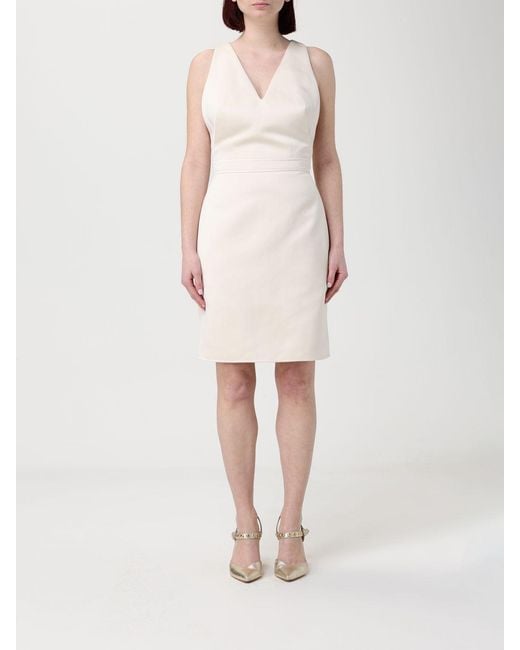 Elisabetta Franchi Natural Duchesse Dress With Crop Jacket