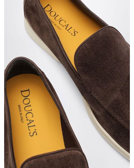 Doucal's White Suede Loafer for men
