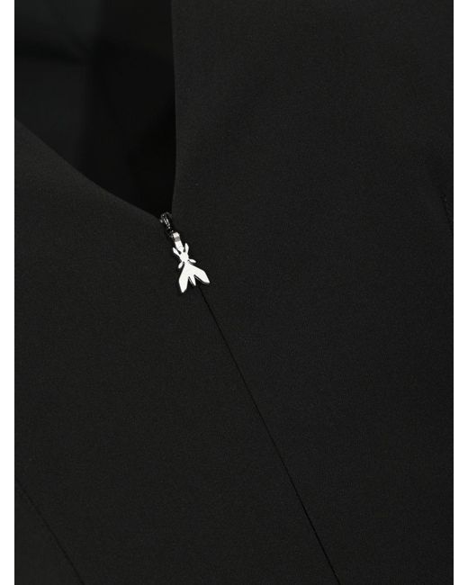 Patrizia Pepe Blue V-Neck Crêpe Midi Sheath Dress