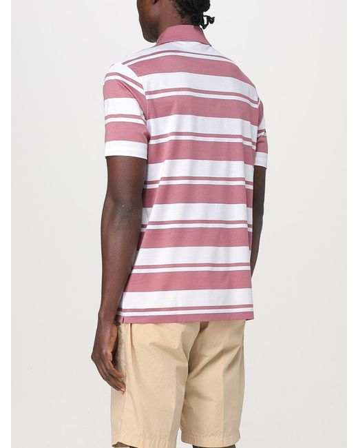 Paul & Shark Red Striped Polo Shirt Short Sleeve for men