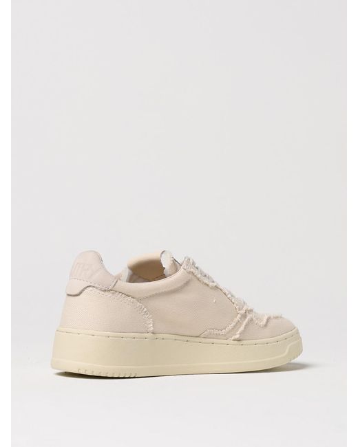 Autry Natural Medalist Platform Canvas And Leather Sneakers