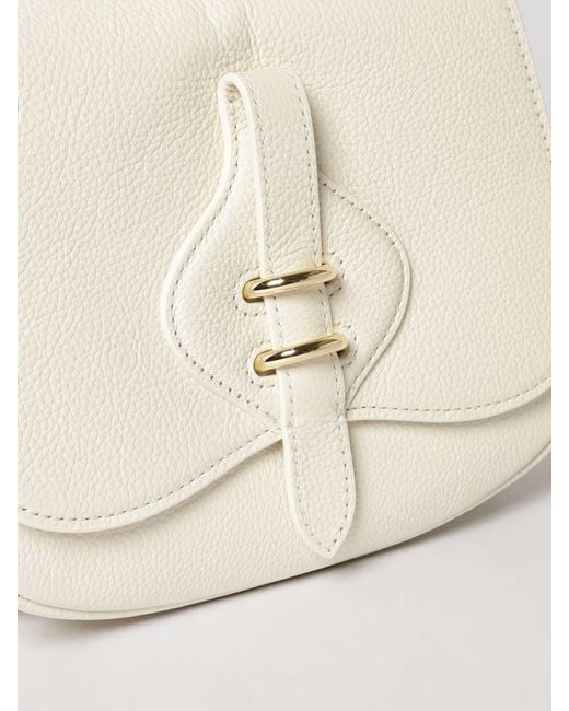Coccinelle Natural Mavery Small Hammered Leather Bag