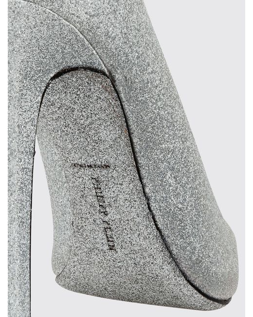 Philipp Plein White Glitter Leather Pumps With Skull Application And High Heel