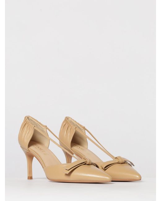 Twinset Natural Leather Pumps With Bow