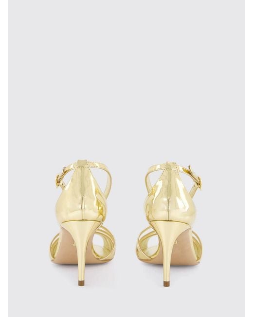 Ferragamo Metallic Perforated Patent Leather Sandals With Stiletto High Heel