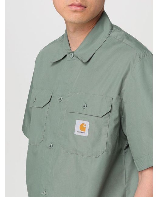 Camicia in misto cotone di Carhartt in Green da Uomo