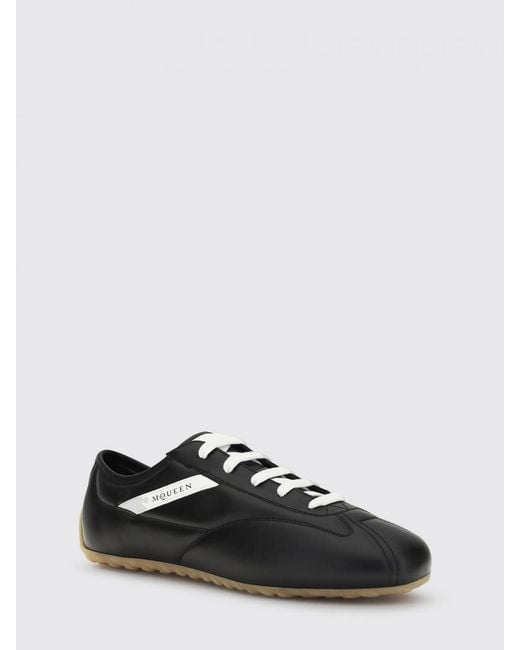 McQueen White Boxe Leather Sneakers for men