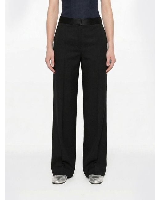 Jil Sander Black Satin Straight Trousers By