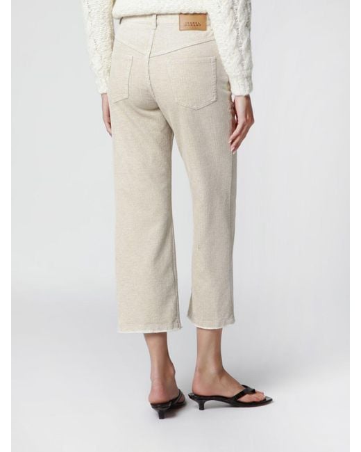 Isabel Marant Natural Ruthie Straight-Leg Corduroy Trousers