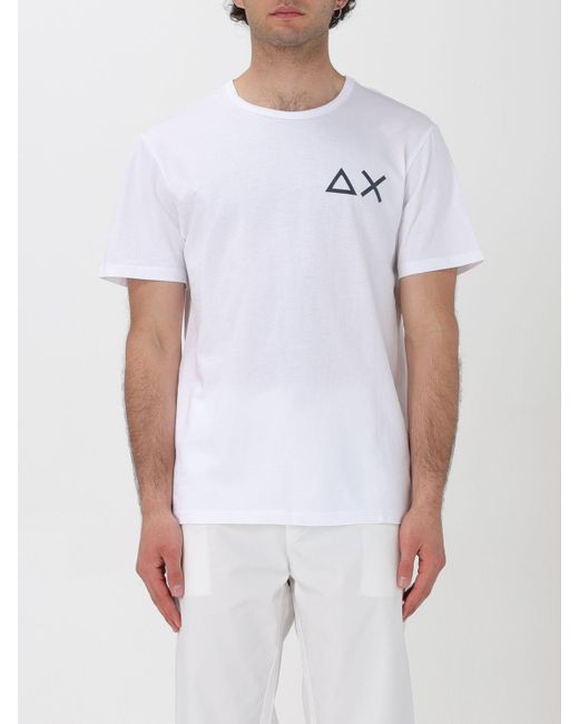 T-shirt in cotone con logo di Sun 68 in White da Uomo
