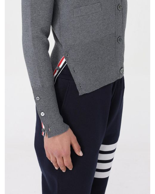 Cardigan 4-Barres Thom Browne en coloris Gray