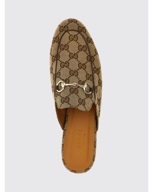 Gucci Brown Gg Jacquard Monogram Canvas Princetown Slippers