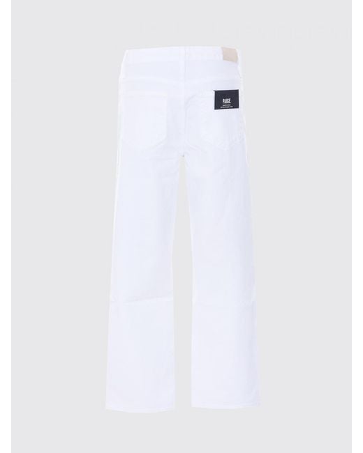 PAIGE White High-Waisted Straight Jeans