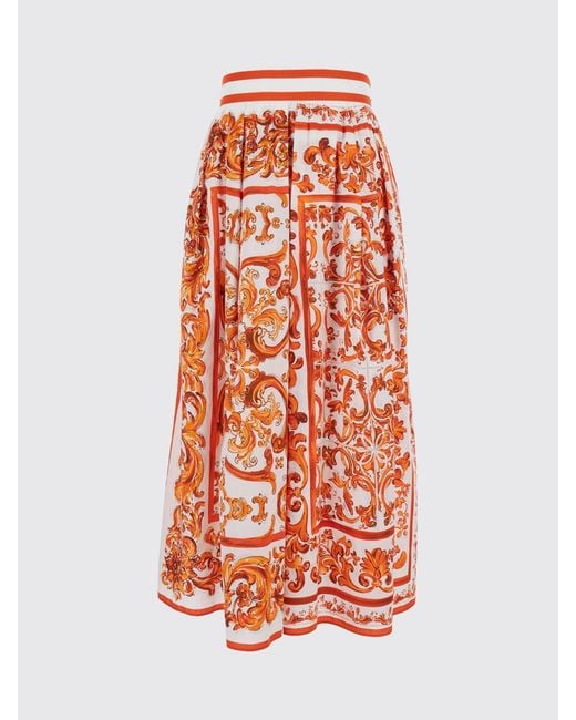 Dolce & Gabbana White Dolce &Amp Gabbana High-Waisted A-Line Midi Skirt
