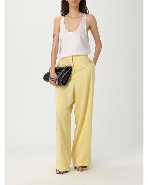 Stella McCartney Yellow Elegant High-Waisted Trousers For A Sophisticated Look