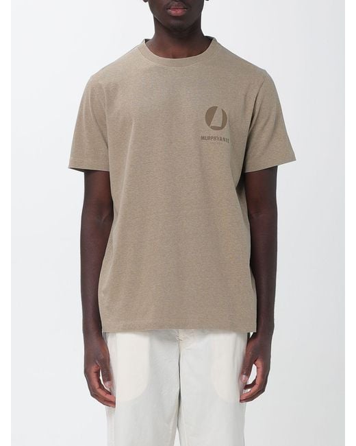 Murphy & Nye Natural Crew-Neck Cotton T-Shirt With Contrast Back Logo for men