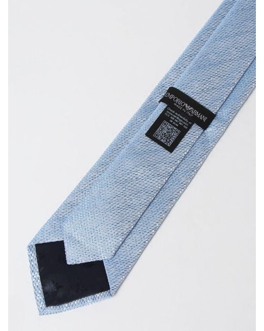 Cravatta in seta jacquard di Emporio Armani in Blue da Uomo