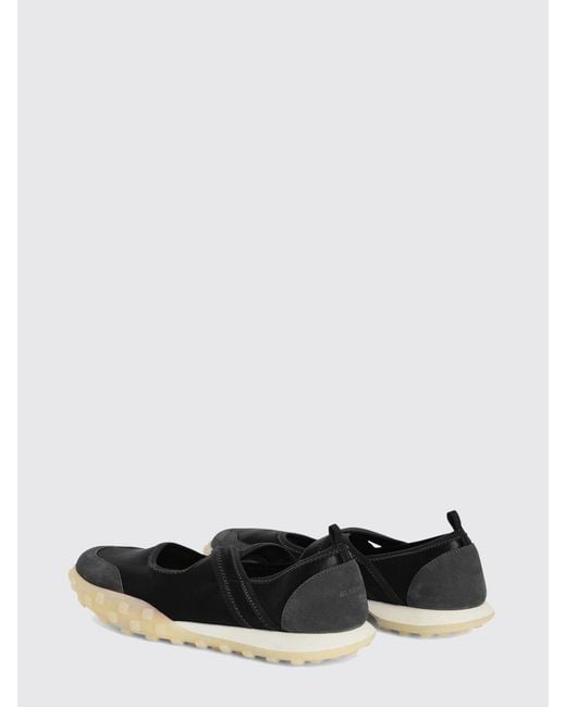 Jil Sander White Moon Nylon And Suede Ballet Flats