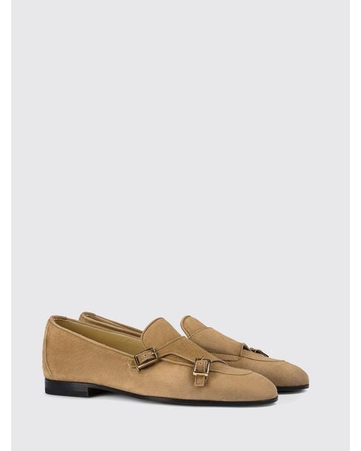 Doucal's Natural Suede Monk Strap Shoes