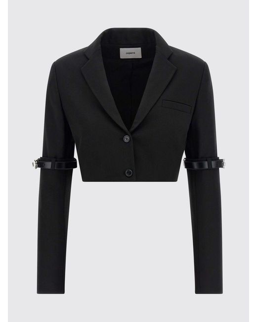 Coperni Black Virgin Wool Crop Blazer