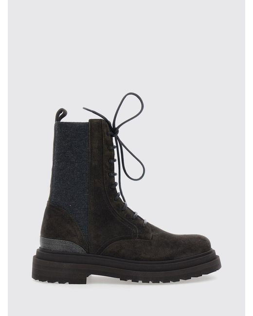 Brunello Cucinelli Black Flat Ankle Boot