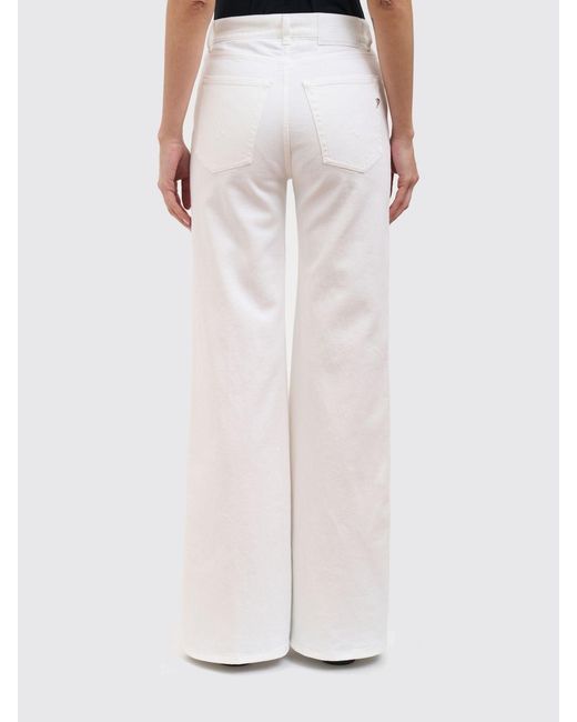 Dondup White Wide Leg Stretch Denim Jeans