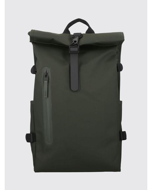 Rains Green Rolltop Rucksack Large for men