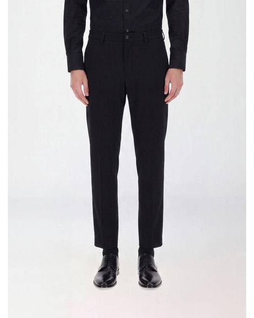 Dolce & Gabbana Black Dolce &Amp Gabbana Virgin Wool Tailored Trousers for men