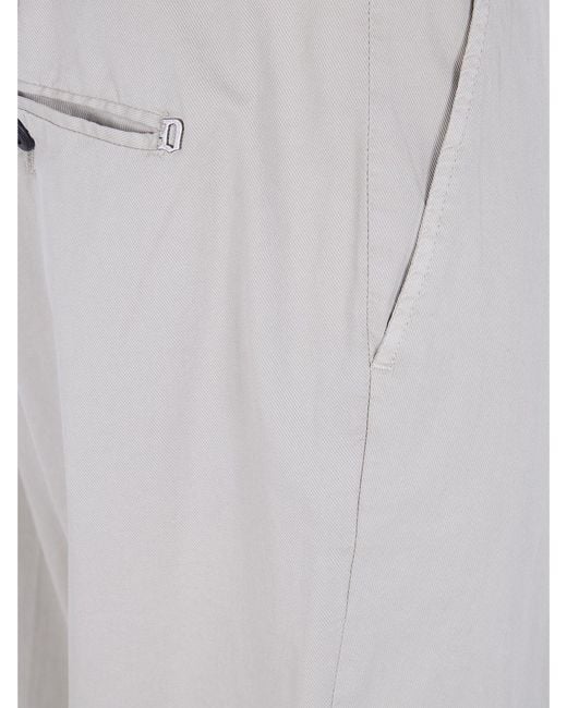 Dondup Gray Stretch Cotton Chino Trousers for men