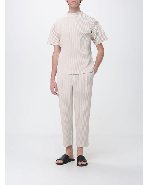 Homme Plissé Issey Miyake Pink Pleated Crepe Trousers for men