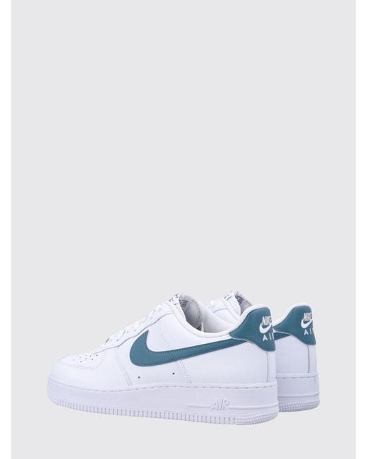 Nike White Air Force 1 '07 Smooth Leather Sneakers With Perforated Toe And Swoosh Logo for men
