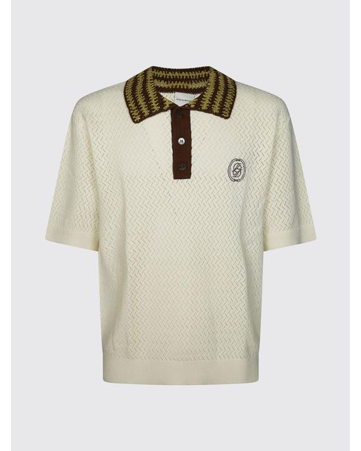 Drole de Monsieur Natural Knitted Cotton Polo Shirt for men