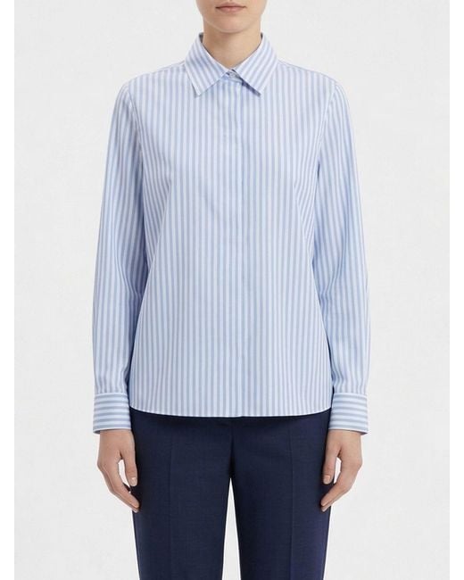 Max Mara Blue Striped Cotton Shirt